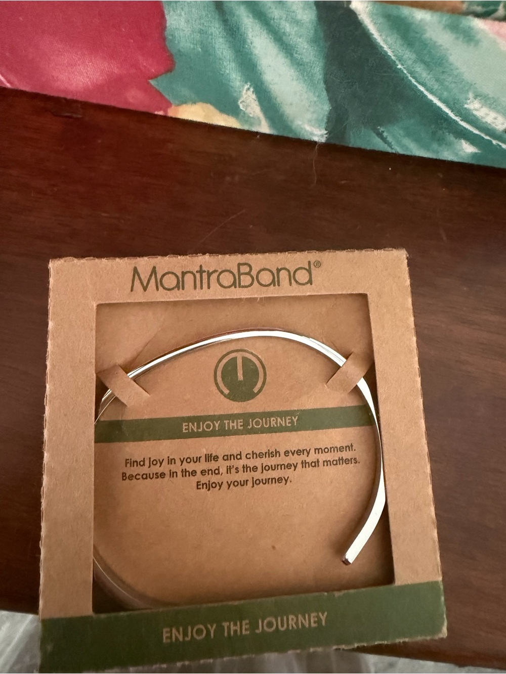 MantraBand Silver Open Cuff Bracelet - Enjoy The Journey